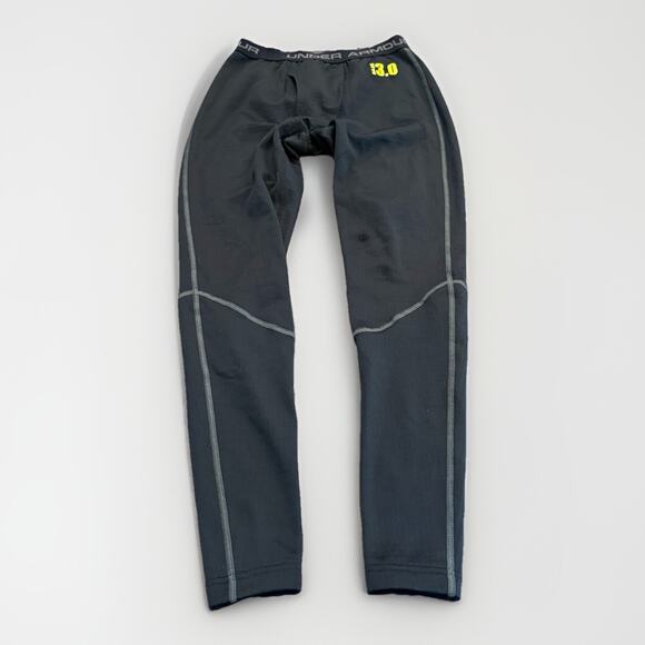 Under Armour Mens Black Fitted 3.0 Base Layer Coldgear Waffle Leggings Pants S - Picture 1 of 9